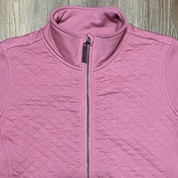LL Bean Quilted Full Zip Jacket Womens S Pink Casual Layering Coat 50B104 Hiking - Picture 3 of 8